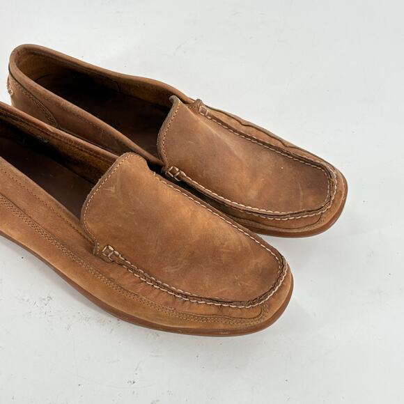 Timberland Onuma Venetian Driving Loafers 11 Leather Camel Tan Dress Shoes Work - Picture 7 of 9